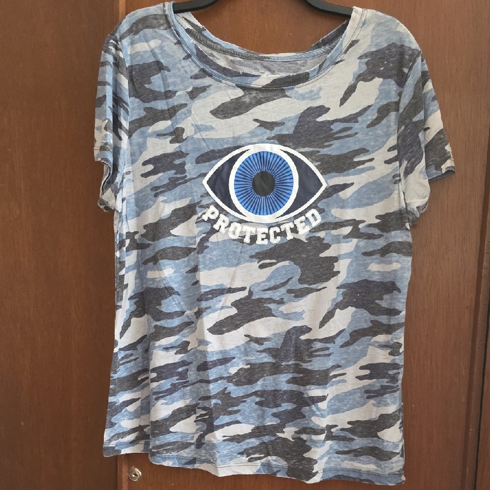 Sofia by Sofia Vergara Blue Camo Tee